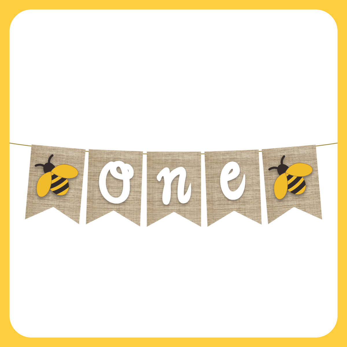 One Bee Banner 1st Happy Birthday Banner main image.png Bee Banner 1st Happy Birthday Banner