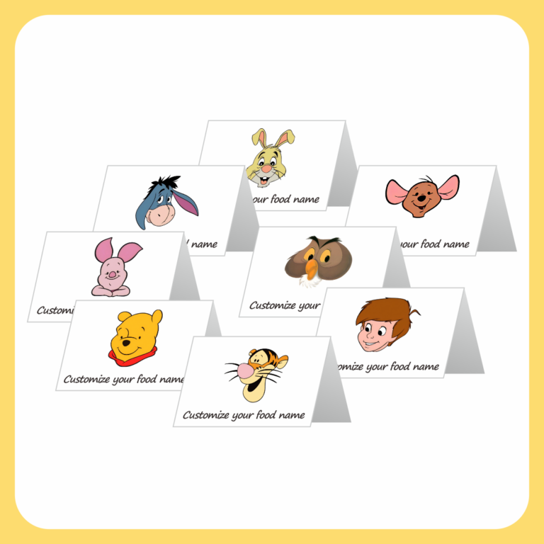 Winnie the Pooh food tent cards main image.png Winnie the Pooh Face Food Tent Cards