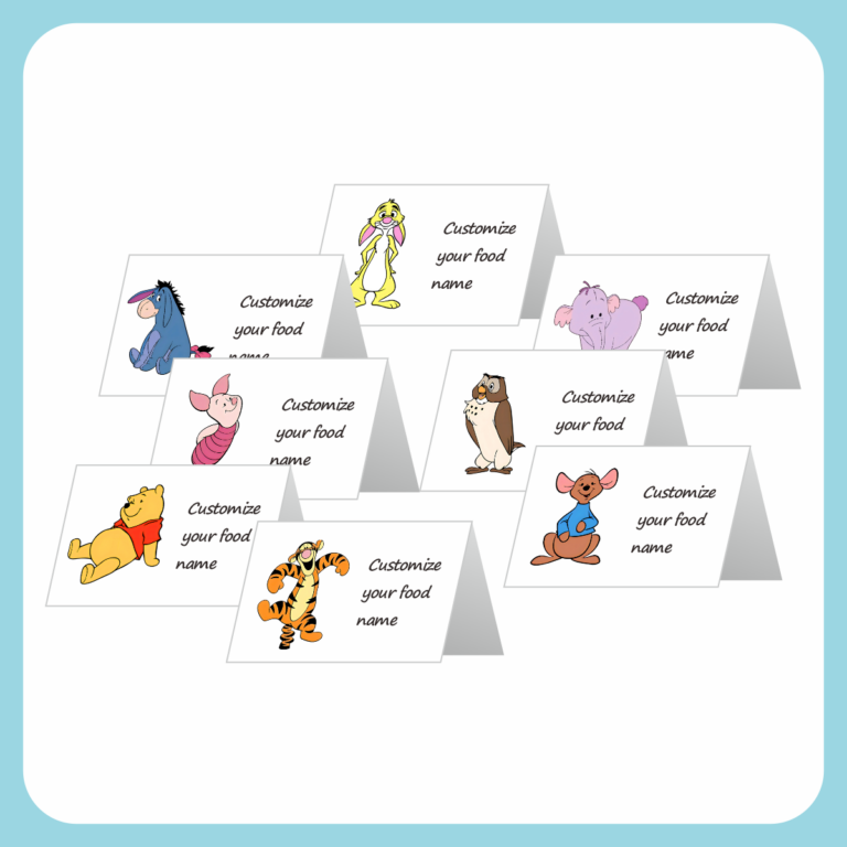 Winnie the Pooh Food Tent Cards_main image.png Winnie the Pooh Food Tent Card Customization Services