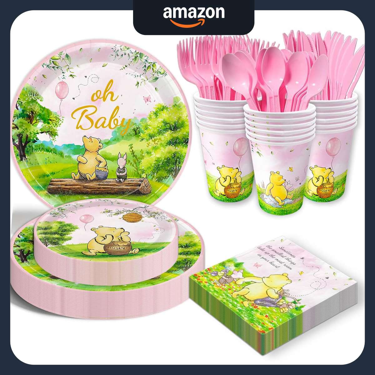 Vintage Winnie Tableware Set (25 Guest) With Paper Plates Cups Napkins Cutlery_main image.png Vintage Winnie Tableware Set (25 Guest) With Paper Plates Cups Napkins Cutlery