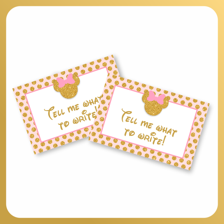 Personalized Pink and Gold Glitter Minnie Mouse Food Tent Cards_main image.png Personalized Pink and Gold Glitter Minnie Mouse Food Tent Cards