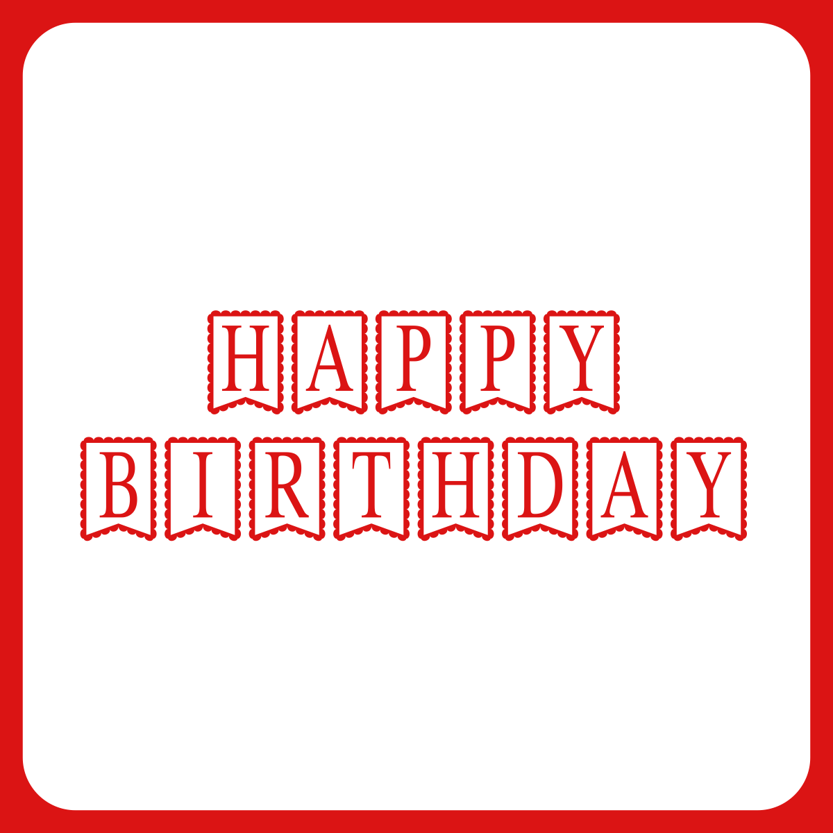 Custom Birthday Banner, Personalized Bunting Flag_main image.png Custom Birthday Banner, Personalized Bunting Flag, Red Scalloped Happy Birthday Sign, We Edit For You, Digital Printable Download