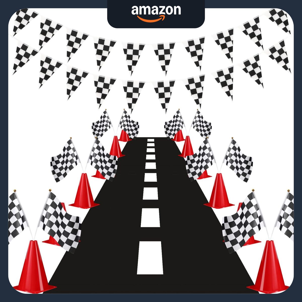 Skylety-Traffic-Cones-and-Racing-Checkered-Flags-Set_main-image.jpg Skylety Traffic Cones and Racing Checkered Flags Set