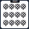 Checkerboard-Balloon_main-image.jpg Foil Black White Checkered Balloon for Racing