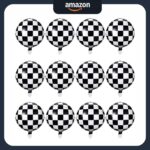 Foil Black White Checkered Balloon for Racing