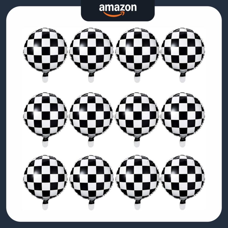 Checkerboard-Balloon_main-image.jpg Foil Black White Checkered Balloon for Racing