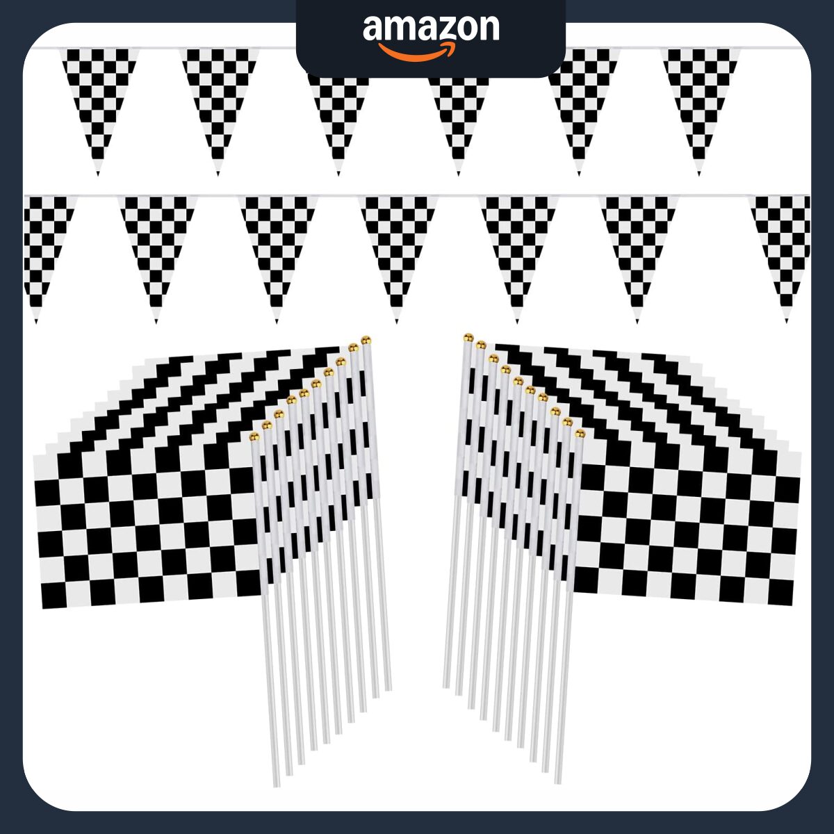 Checkered-Black-White-Pennant-Banner-Racing-Flags_main-image.jpg Checkered Black & White Pennant Banner Racing Flags