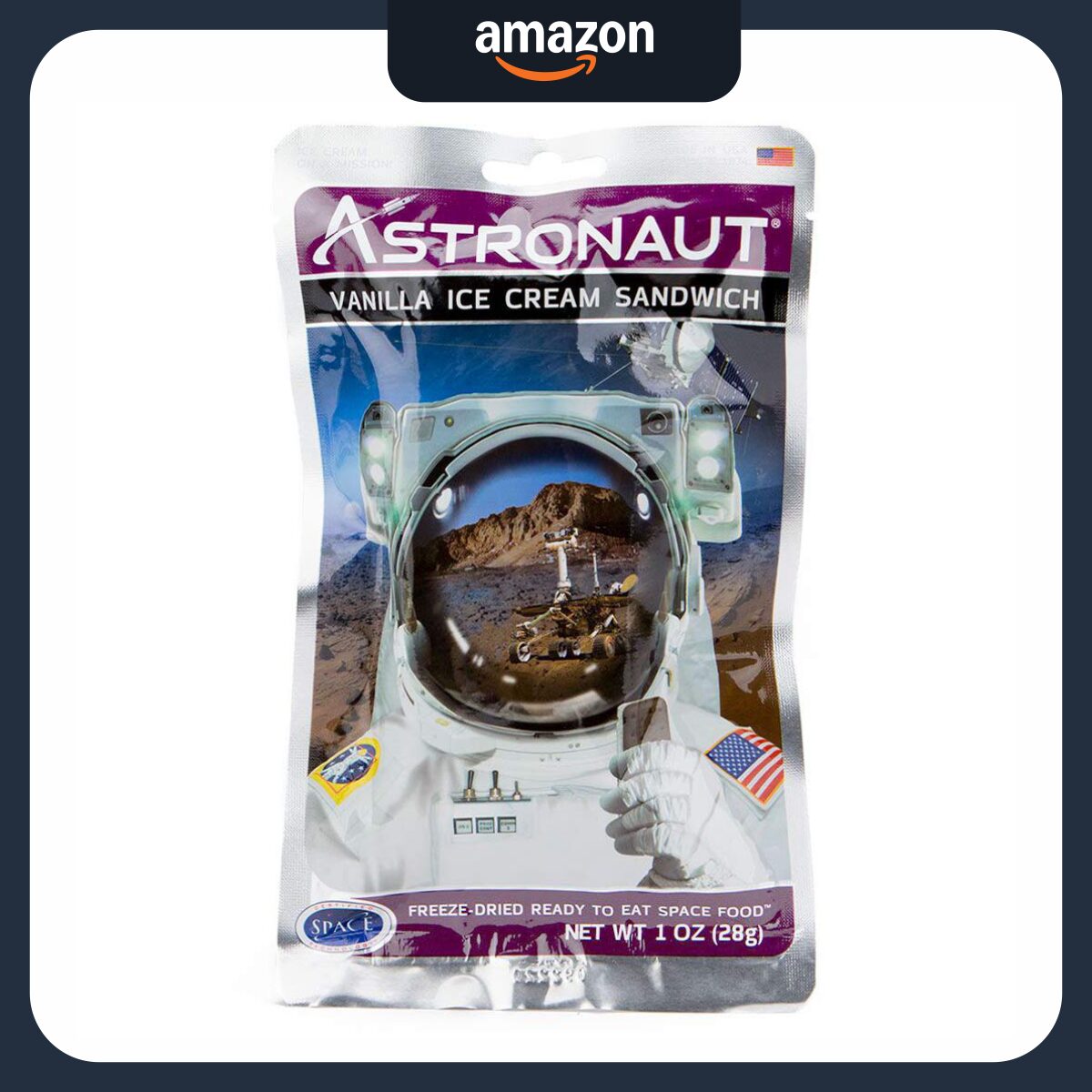 Astronaut-Foods-Freeze-Dried-Ice-Cream-Sandwich_main-image-1.jpg Astronaut Foods Freeze-Dried Ice Cream Sandwich, NASA Space Dessert, Vanilla, 1 Count