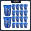 Blue with Gold Ring Print Themed Plastic Cups_mian image.png Qinyoung 24 Pcs Blue with Gold Ring Print Themed Birthday Party Supplies Plastic Cups