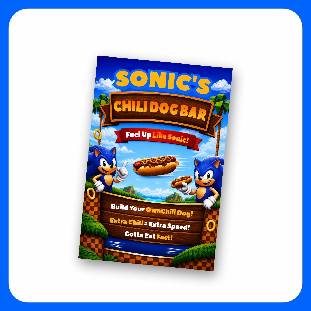 Custom Sonic Theme Food Station Sign_main image.png Custom Sonic Theme Food Station Sign - We Edit for You!