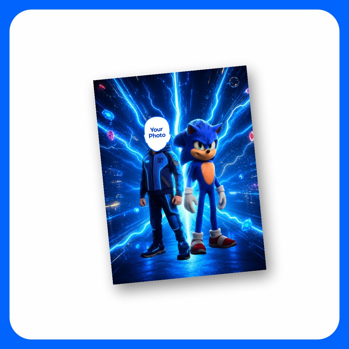 Custom Face Sonic Welcome Sign_main image.png Custom Face Sonic Welcome Sign - We Add Your Child's Photo!