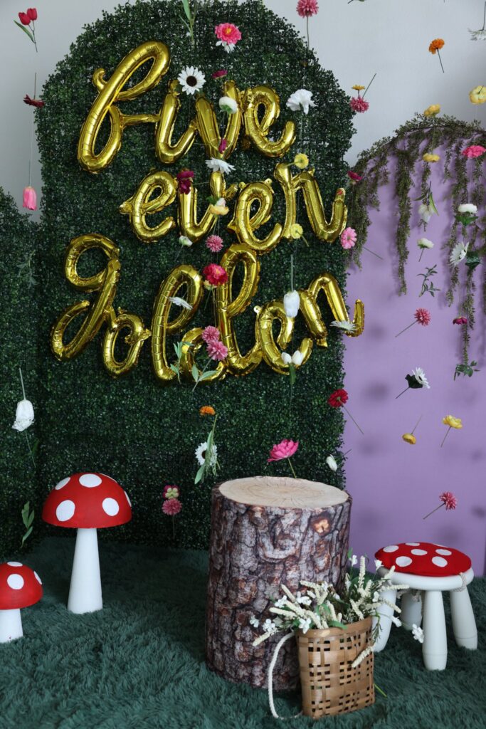 Five-Ever Golden Birthday Party with Fairy Homes