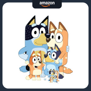 B0D54P4SSR.jpg Bluey Heeler Family Cardboard Cutout for Birthday Parties