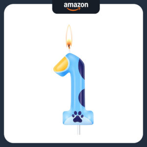 B0DBQQJW8J.jpg Bluey Themed Dog Paw Birthday Cake Candle for Party Decor