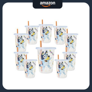 B0CQ66627R.jpg Bluey Take & Toss Straw Cups for Toddlers - 10 Oz, 10 Pack