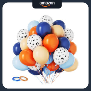 B0CYT2CPLJ.jpg Bluey Themed Party Balloon Set: 60PCS Blue and Orange Decor