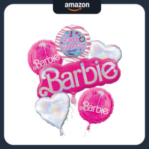 B0CG2D5T2D.jpg Barbie California Dreaming Birthday Balloon Bouquet Set