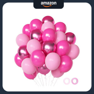 B0CMZL1N52.jpg 50pc Pink Metallic Balloon Set for Barbie Theme Party Decor
