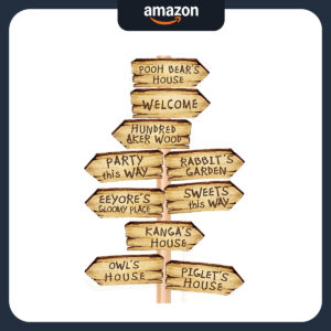 B0CSCHXX5D.jpg Winnie the Pooh Directional Signs for Baby Shower Party Decor