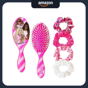 B0BV15X52F.jpg Barbie Hair Accessory Set: Detangling Brush & 4 Scrunchies