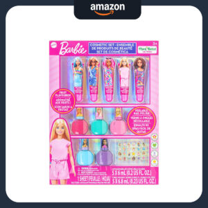 B0FH3YCMTR.jpg Barbie Cosmetic Makeup Set for Kids: 11-Piece Party Activity