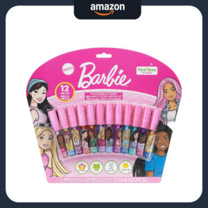 B0D268VNF8.jpg Barbie 12-Piece Plant-Based Lip Gloss Set for Kids Parties