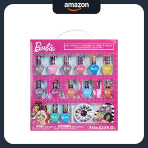 B09FXRRRJC.jpg Barbie Movie 18-Piece Kids Water-Based Nail Polish Party Set