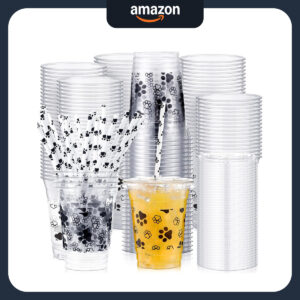 B0CMD6QJDC.jpg Dog Paw Print Disposable Cups with Lids & Straws, 50 Pack
