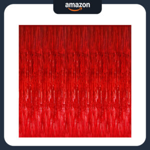 B01MQIPXJ7.jpg Red Foil Fringe Curtain for Clifford Themed Party Backdrop
