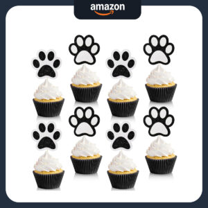 B0CN6M6ZD8.jpg Clifford Dog Paw Cupcake Toppers for Birthday Party Decor