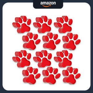 B0CY59H5SP.jpg 60 Pcs Mini Paw Print Cutouts for Clifford Party Decorations