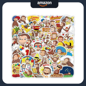 B0FHP7JY8G.jpg 60 Pcs Curious Monkey Stickers for Party Favors and Decor