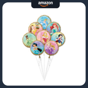B07YQBPMZ6.jpg Disney Princess Once Upon A Time Foil Balloon Bouquet Set