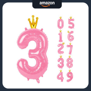 B0BRX8T1S5.jpg Pink 40-Inch Number 3 Balloon with Crown for Party Decor