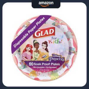 B0BZWHFY8L.jpg Glad for Kids Disney Princess Paper Plates, 8.5-inch, 24 Count