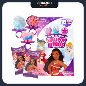 B08NF8SYXL.jpg Disney Princess Lollipop Rings, Bulk Party Candy (18 Count)