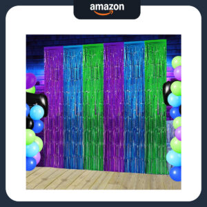 B0DZ63CWRR.jpg Video Game Foil Fringe Backdrop for Gaming Birthday Parties
