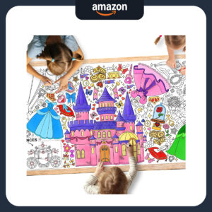 B0CSJMYD5L.jpg Giant Disney Princess Coloring Poster for Kids Party Activities