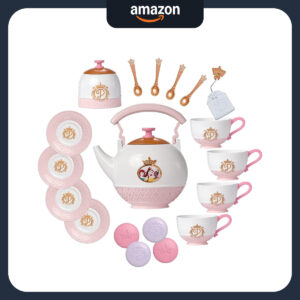 B07KXPG89N.jpg Disney Princess Style Collection Tea Set for 4 (21 Pieces)