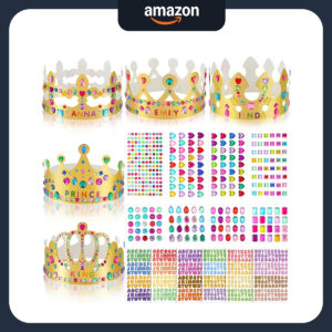 B0993HC7S1.jpg Chinco 34-Piece Gold Paper Crowns for Disney Princess Parties