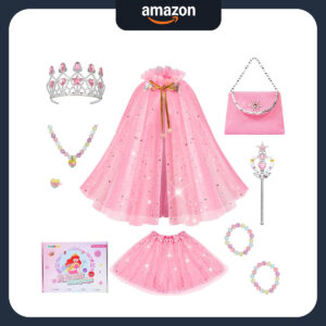 B0BYD4JPHY.jpg Meland Princess Dress Up Cape and Crown Set for Toddler Girls