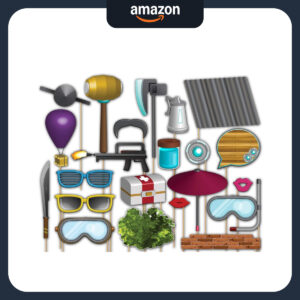 B07M8F7K9P.jpg Fortnite Party Photo Booth Props Kit - 20 Piece Set
