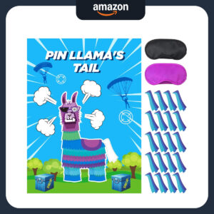 B0D474C39C.jpg Fortnite Inspired Pin the Tail on Llama Game for Parties