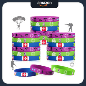 B0DP1W4NRL.jpg 30-Piece Llama Silicone Wristbands for Gamer Birthday Parties