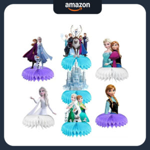 B0FDB1N3RH.jpg Frozen Birthday Party Honeycomb Centerpieces - 7-Piece Set