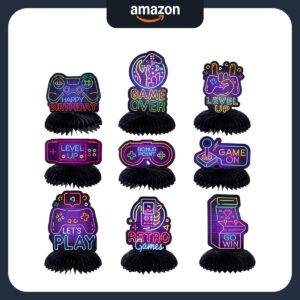 B0BPPG17LL.jpg 9 Pcs Neon Video Game Party Table Centerpieces for Fortnite