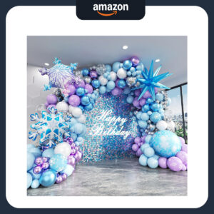 B0DCJC28S1.jpg Frozen Balloon Arch Garland Kit for Winter Wonderland Parties