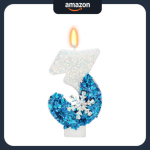B0CGRCVVB9.jpg Frozen Themed Number 3 Birthday Candle for Cake Decorations