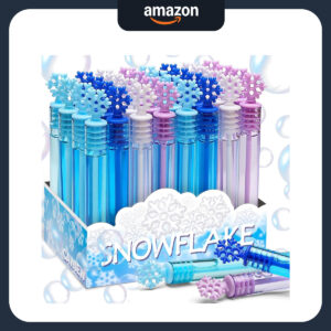 B0CLP6D7NN.jpg 32-Piece Snowflake Bubble Wand Set for Winter Party Favors