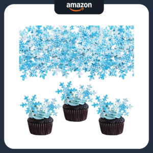 B0DBHCP19T.jpg 50Pcs Snowflake Cupcake Toppers for Winter Frozen Theme Parties